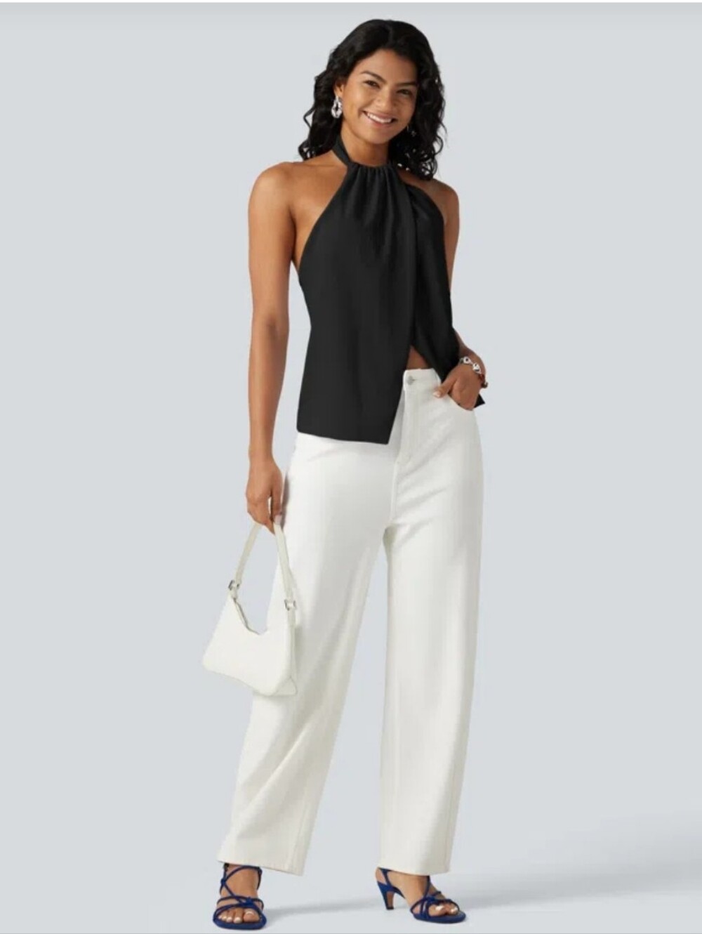 Halara NWTs Backless Tie-back Casual Halter Top - Picture 3 of 6